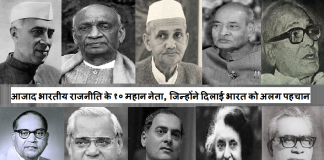 आजाद भारतीय राजनीति के १० महान नेता