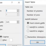 Tables in MS word