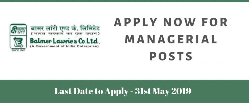 Balmer Lawrie & Co. Recruitment 2019