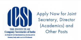 ICSI Recruitment 2019