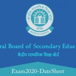 CBSE Board Exam 2020 Date Sheet