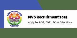 NVS Recruitment 2019