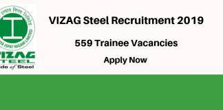 VIZAG Steel Recruitment 2019