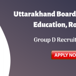 UBTER Group D Recruitment 2019.
