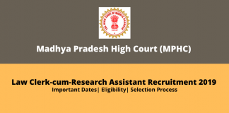 MPHC Law Clerk-cum-Research Assistant Recruitment 2019