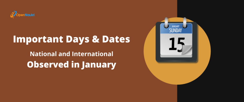 Important Days and Dates (National and International) Observed in January